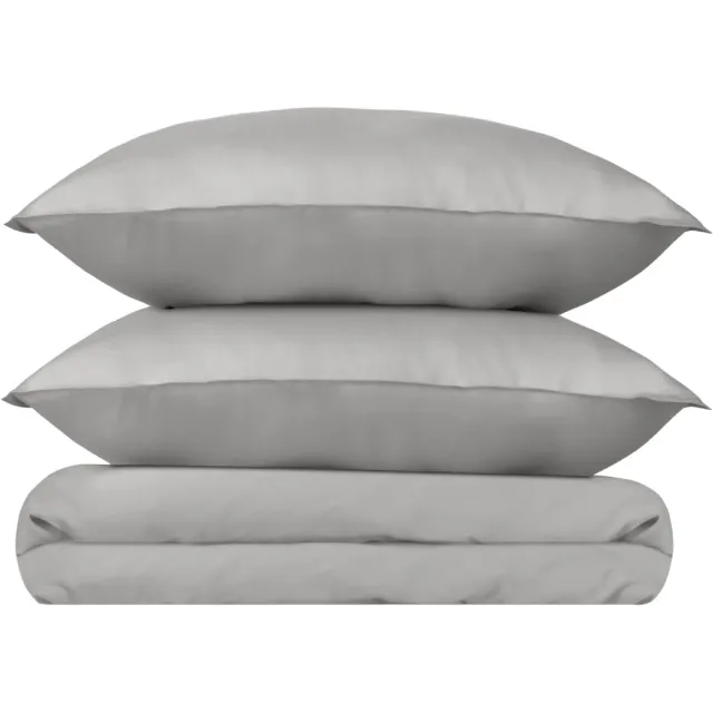 Wocha Dekbedovertrek Set - 100% Tencel Eucalyptus - 240x200/220 - Grijs - Luxe, zacht en duurzaam incl. 2 kussenslopen
