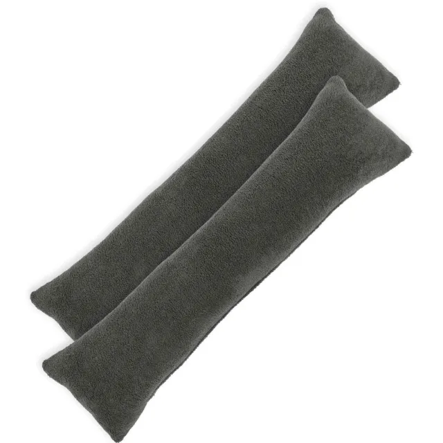 vidaXL Kussensloop 2 st HEERLEN Donkergrijs 40 x 145 cm Bouclé