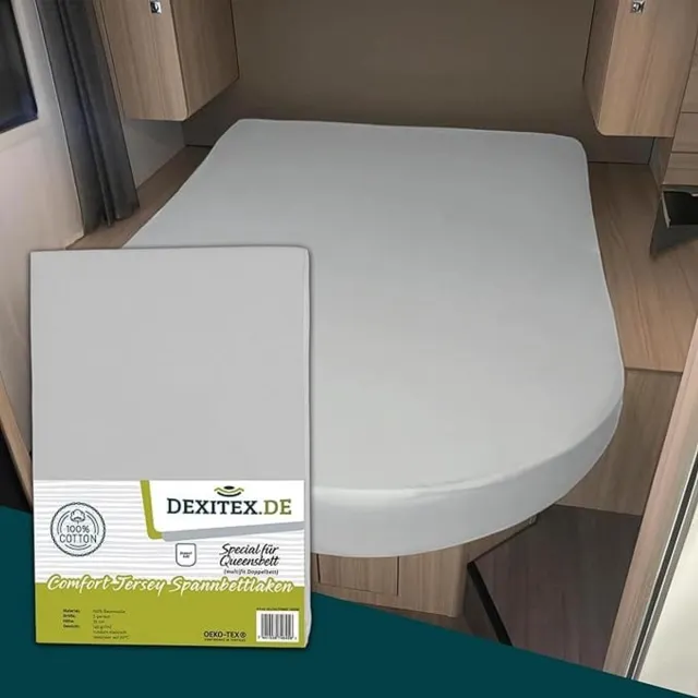 dexitex Queensbed Jersey hoeslaken Licht grijs