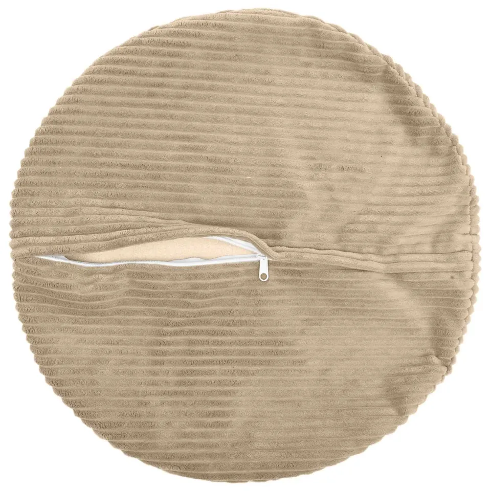vidaXL Kussensloop 2 st HEERLEN Taupe Dia. 50 cm corduroy, foto 4