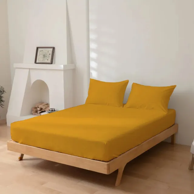 Dreamers Den Hoeslaken - 100% Katoen Percaline - Katoen - Goud Geel - 200x220 cm - 28cm Hoekhoogte
