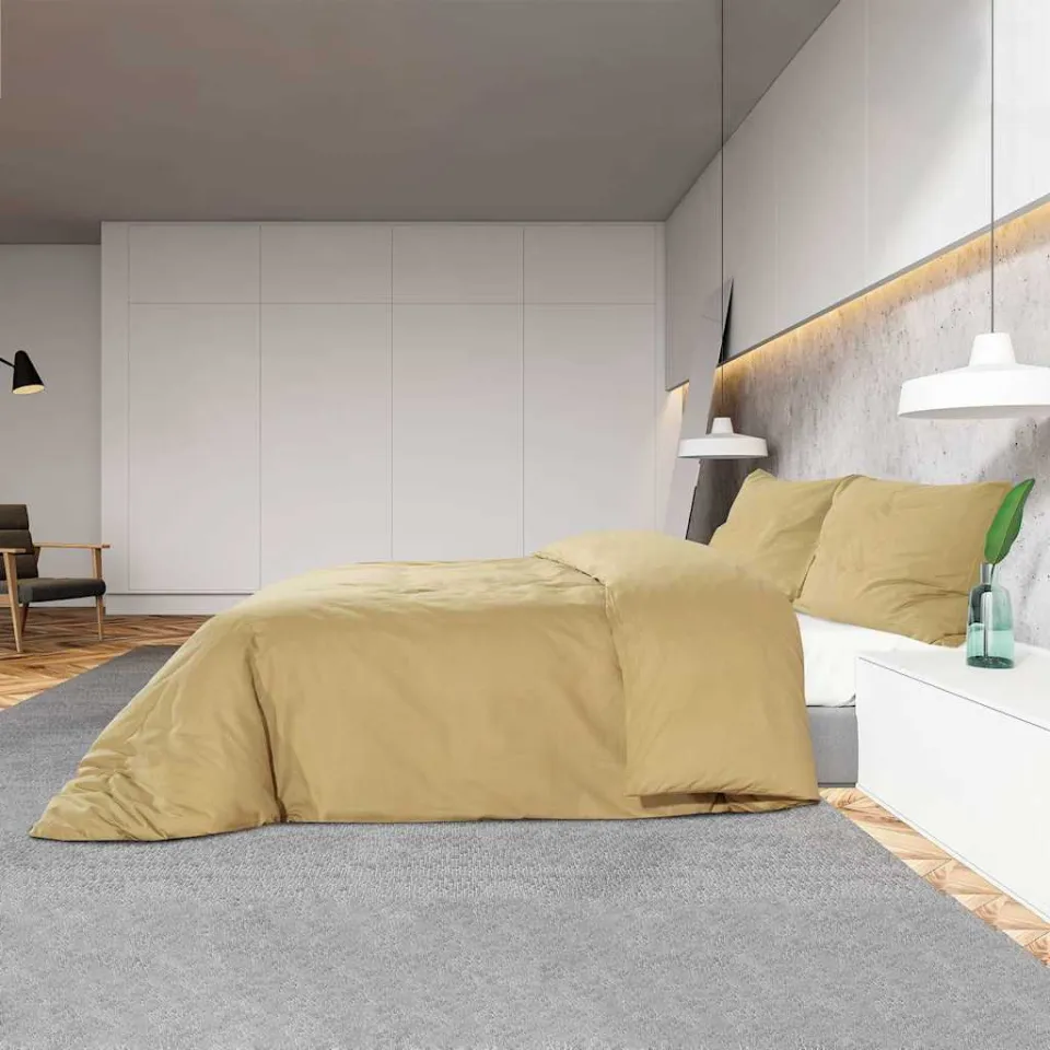 vidaXL Dekbedovertrekset lichtgewicht 140x200 cm microvezel taupe, foto 4
