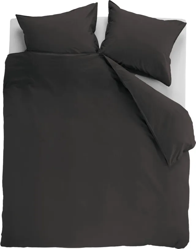 Ambiante Cotton Uni dekbedovertrek - Lits-Jumeaux - 240x200/220 - Antraciet