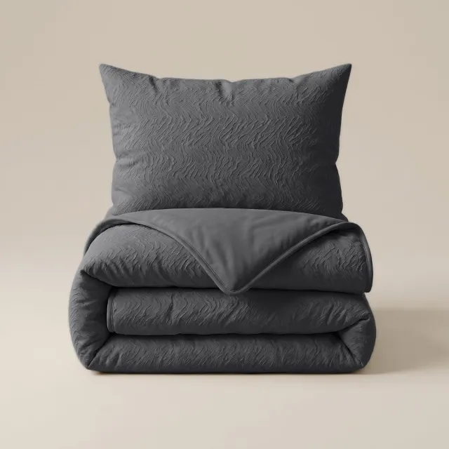 Sleeptime 2 in 1 Dekbed zonder Overtrek Salva - Dekbed - 140 x 200 cm + 1 x kussensloop 60x70 - Grijs