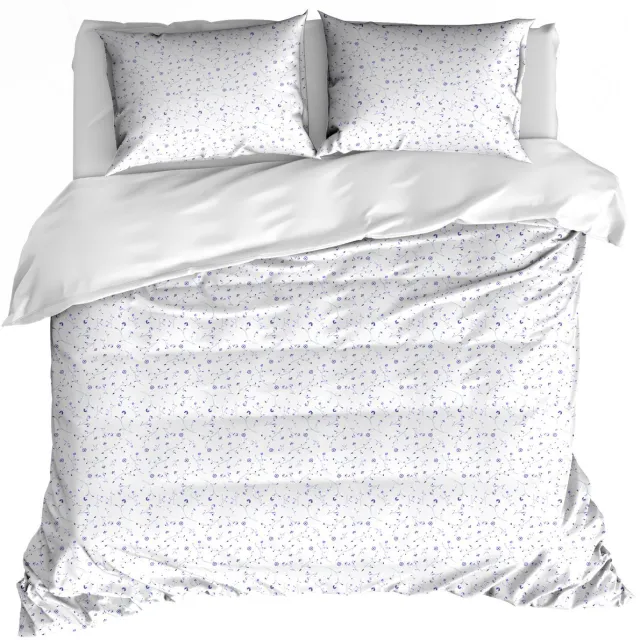 De Witte Lietaer Dekbedovertrek Lilia Porcelain - 200 x 200/220 + (2x) 60 x 70 cm - Katoen Percal