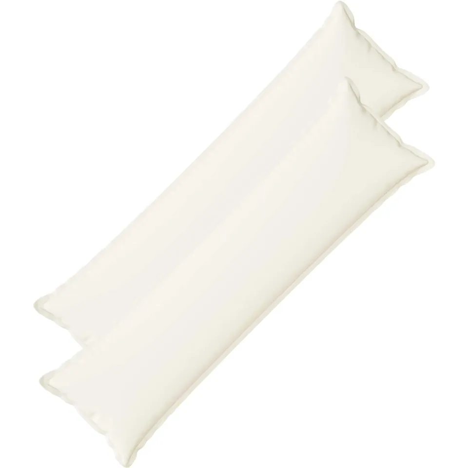 vidaXL Kussensloop 2 st HOUTEN Wit 40 x 145 cm Faux Linnen, foto 3