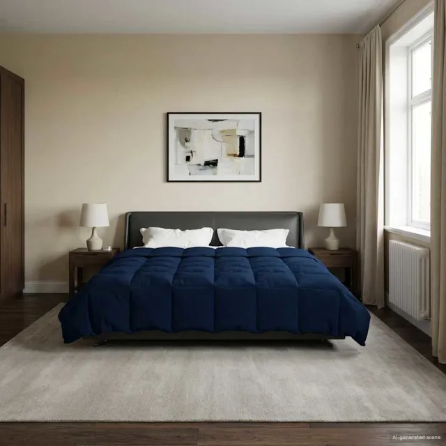 vidaXL Vol jaar dekbed 200 x 220 cm Microfiber (100% polyester) Blauw