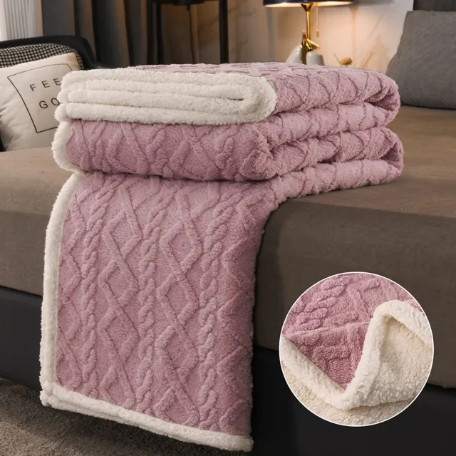 whiqutey Luxe-Dekentje-Pluche-Deken-Zacht-Versterkt-Deken-150-200CM Paars