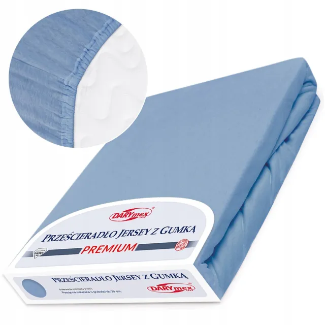 Darymex Jersey Hoeslaken met Elastiek 180x200cm - Hoge Kwaliteit Katoen Blauw