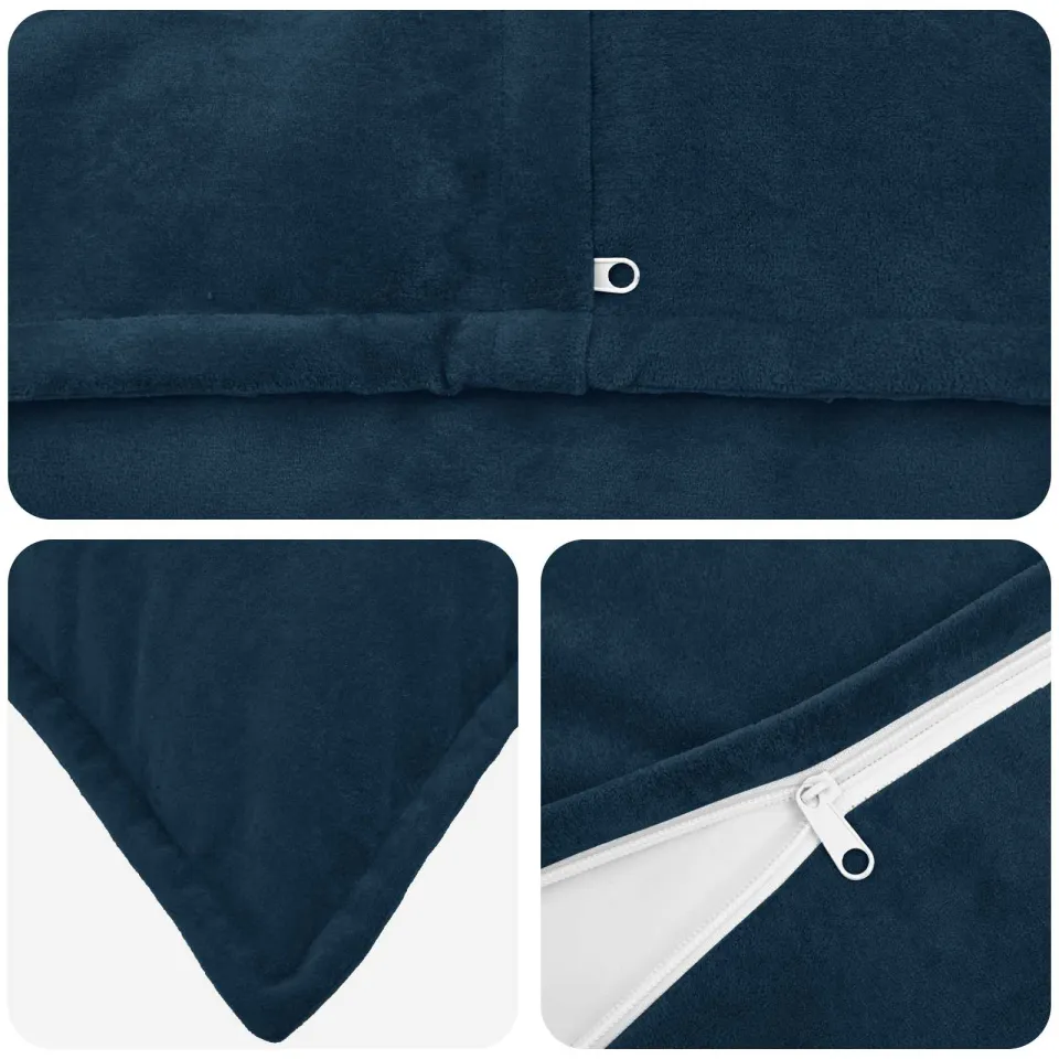 vidaXL Kussensloop 6 st HOUTEN Blauw 40 x 40 cm Microfiber Fleece, foto 4
