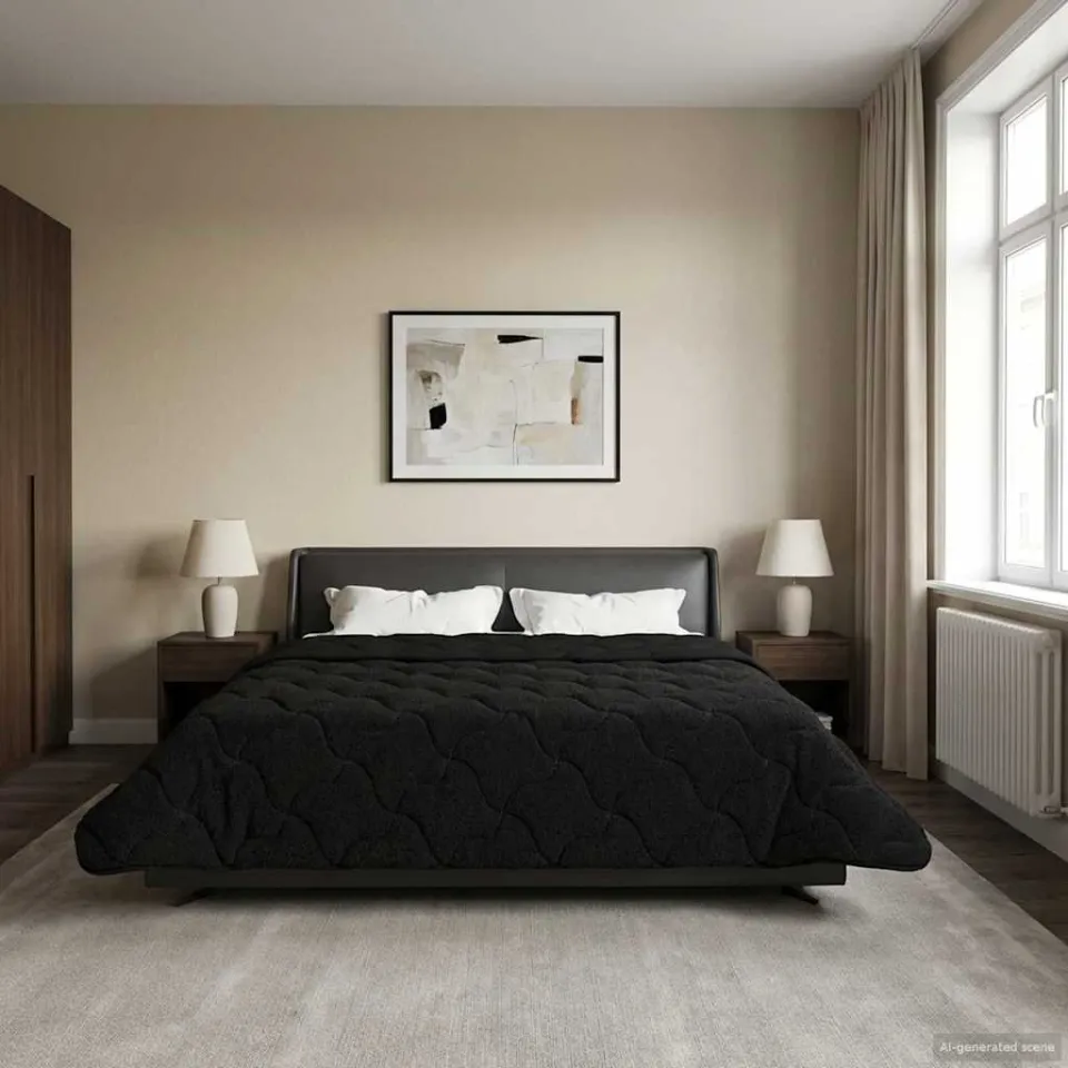vidaXL Vol jaar dekbed 200 x 240 cm zwart, foto 4