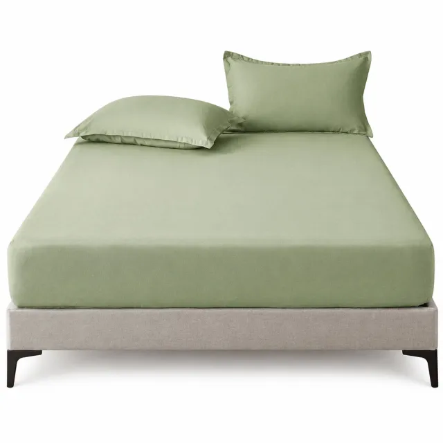 SWGOTA Groen hoeslaken 180 x 200 cm van polyester, effen en eenvoudig vormgegeven