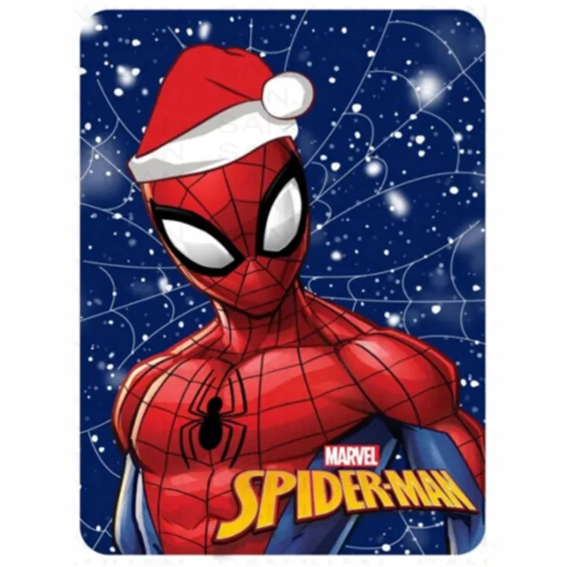 Spider-Man Spiderman Snowing Christmas Fleece deken 100 x 140 cm Blauw multi