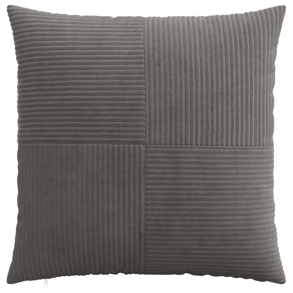 vidaXL Kussensloop 2 st ALMELO Donkergrijs 65 x 65 cm corduroy