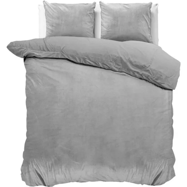 Sleeptime Velvet Touch - Dekbedovertrekset - Tweepersoons - 200x200/220 + 2 kussenslopen 60x70 - Grijs