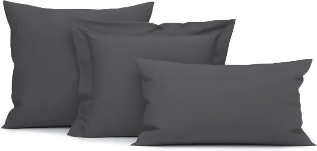 Heckettlane Classic-Anthracite Kussensloop Elementi 60x70 cm, gemaakt van 100% Katoen-Satijn Antraciet