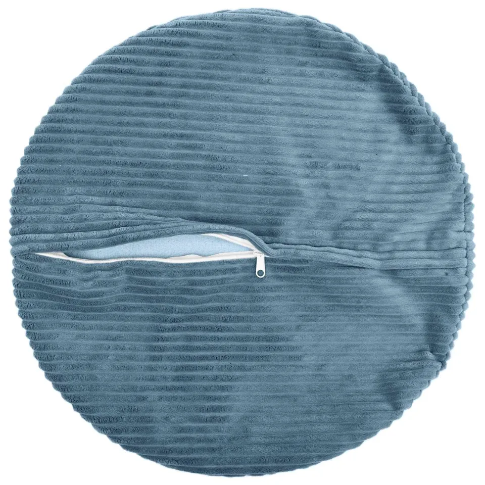 vidaXL Kussensloop 6 st HEERLEN Blauw Dia. 60 cm corduroy, foto 4