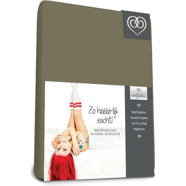 Bed-Fashion Badstof Stretch - Splittopper Hoeslaken - Taupe