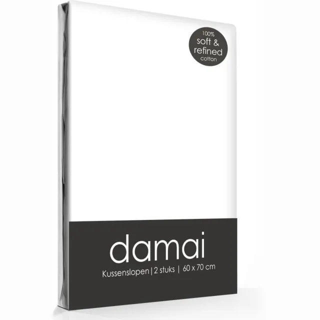 Damai Kussensloop - Set van 2 - 100% Katoen - Met Hotelsluiting - 60x60 cm - Wit