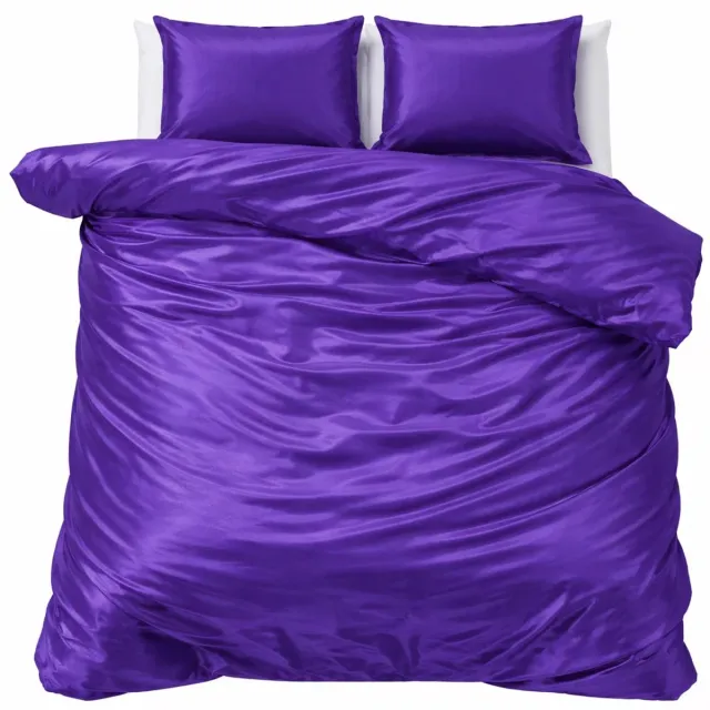 decoware dekbedovertrek - glans satijn - paars - Lits-jumeaux- 240x220 + 2 st 60x70cm