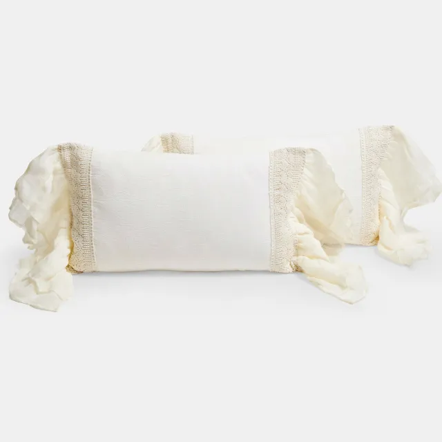 Loberon Kussenhoes set van 2 Jolévianne crème