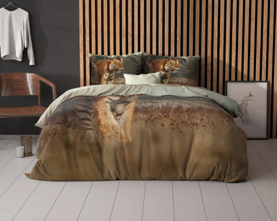 Sleeptime polyester dekbedovertrek 2-persoons (200x200 cm) taupe, foto 5