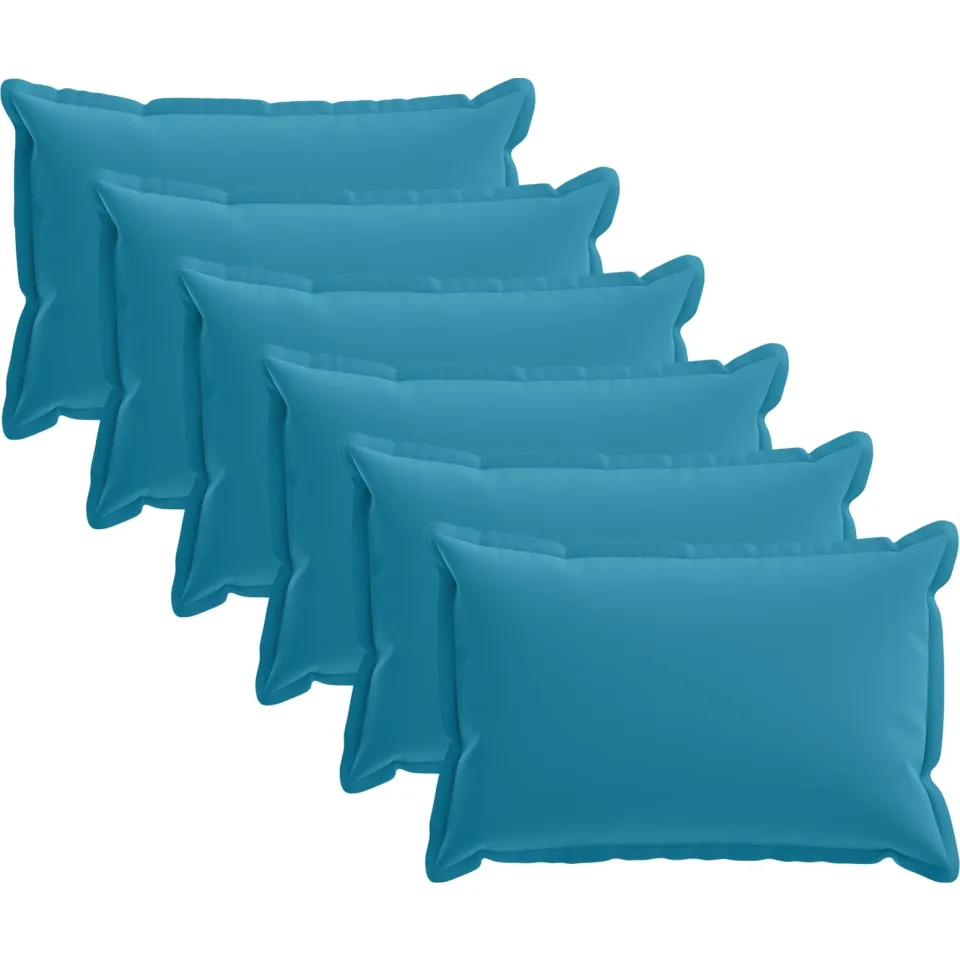 vidaXL Kussensloop 6 st HOUTEN Lichtblauw 30 x 50 cm Polyester blauw, foto 3
