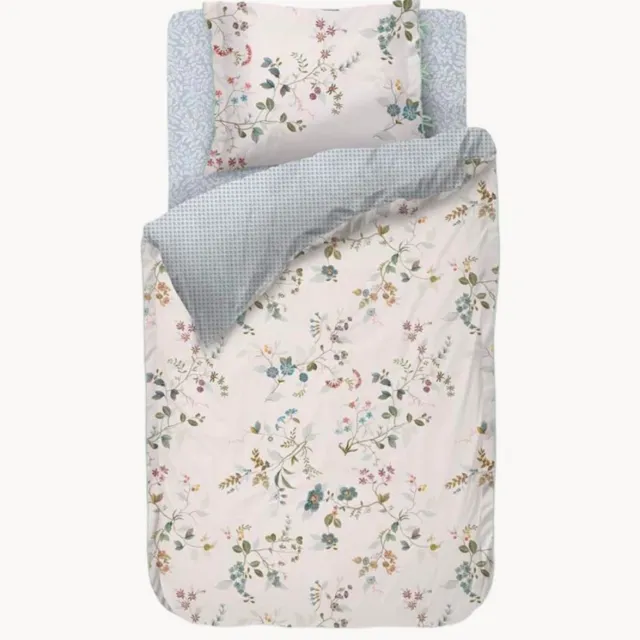 Pip Studio Katoenen perkal dekbedovertrekset Kawai Flower Wit