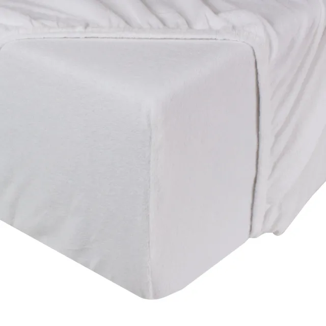 DoubleDry Molton Hoeslaken - Matrasbeschermer 180x200 cm - Badstof Stretch - Katoen - Rondom Elastiek - Wit