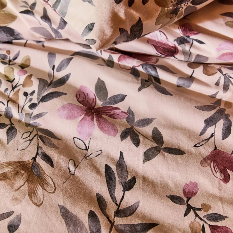 Cinderella flanellen dekbedovertrek lits-jumeaux bloemenprint beige, foto 4
