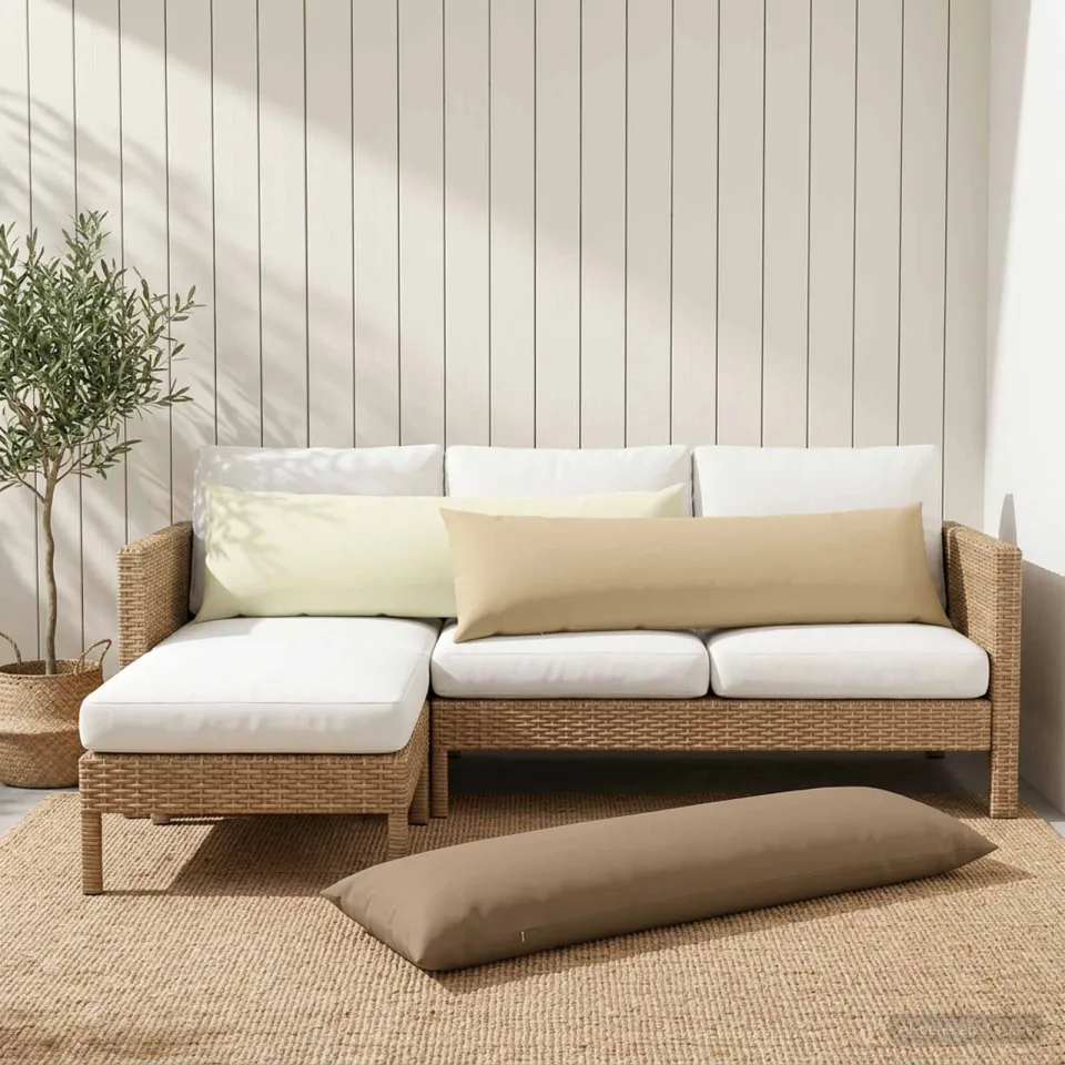 vidaXL Kussensloop HEERLEN Crèmekleurig 40 x 145 cm Polyester