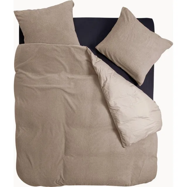 Y-not® Teddy - Dekbedovertrek - onderkant Microvezel - 240x200/220 - Lits jumeaux met 20 cm instopstrook en drukknopen - Iced Coffee Ijskoffie