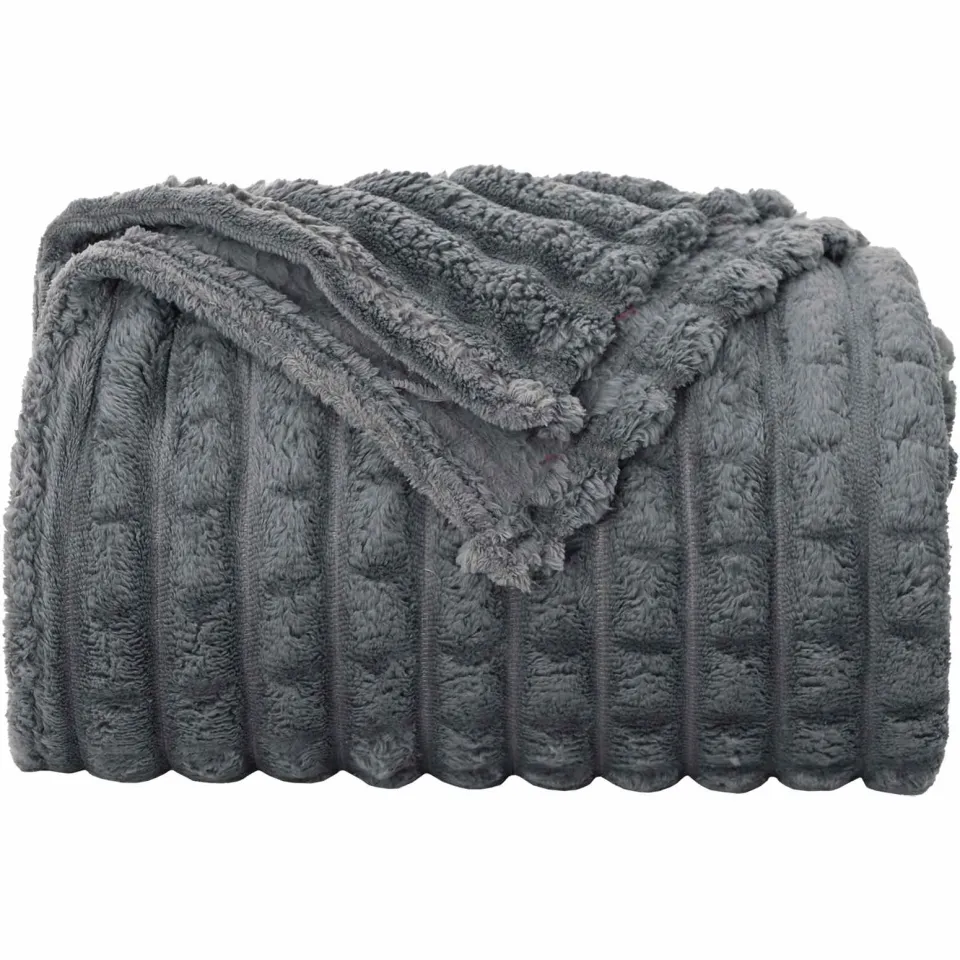 vidaXL Gooi Deken Donkergrijs 270 x 240 cm 1,66 kg Fleece, foto 4