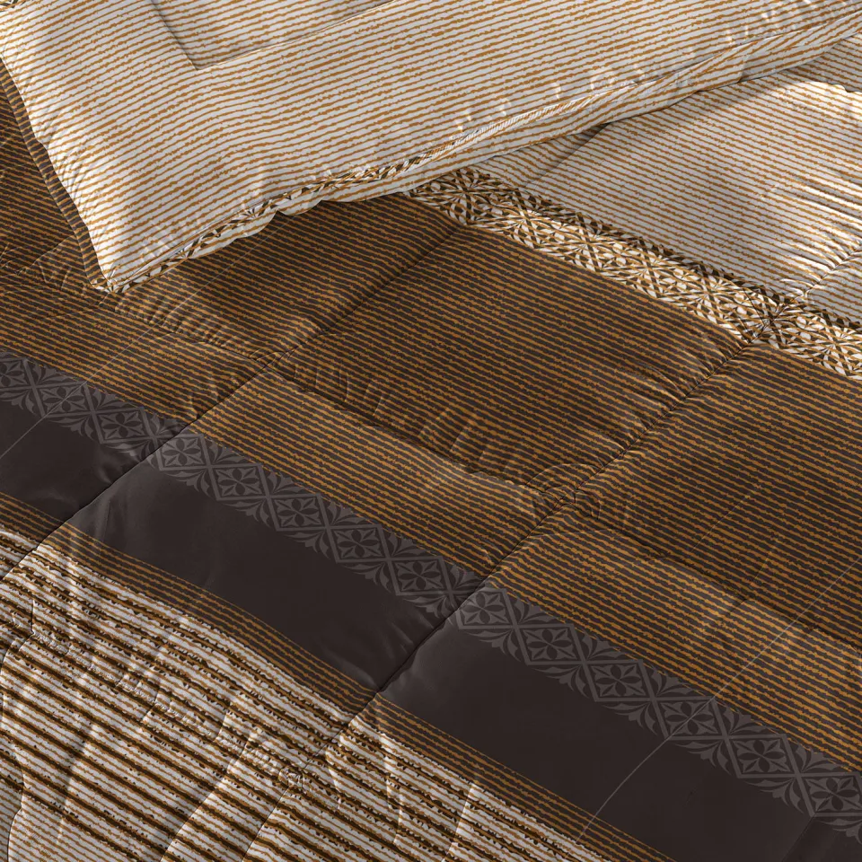 Sleeptime dekbed zonder overtrek met kussensloop Lazy wasbaar taupe print, foto 3