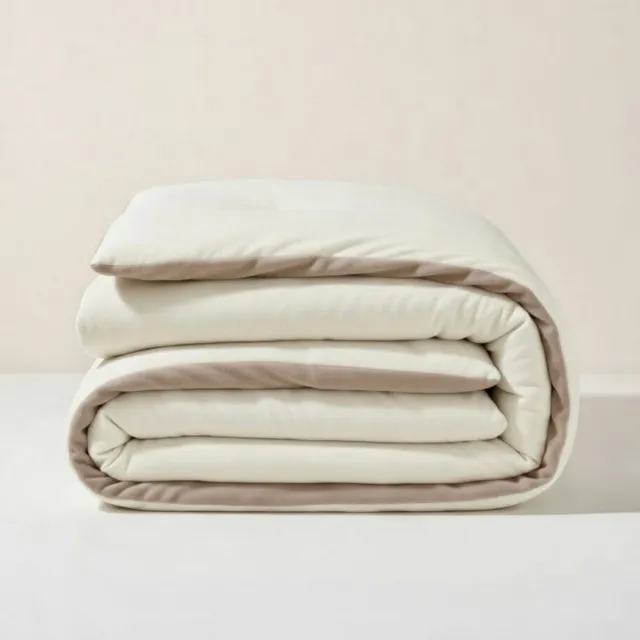 Y-not® Y-NOT – Dekbed Zonder Overtrek 200x200 – Jersey Flanel – All Season – Zacht & Wasbaar – Taupe/Creme