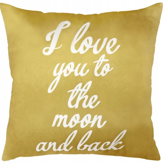 DOMAREX Decoratieve Kussensloop 40x40cm - Valentijnscadeau Liefde Goud