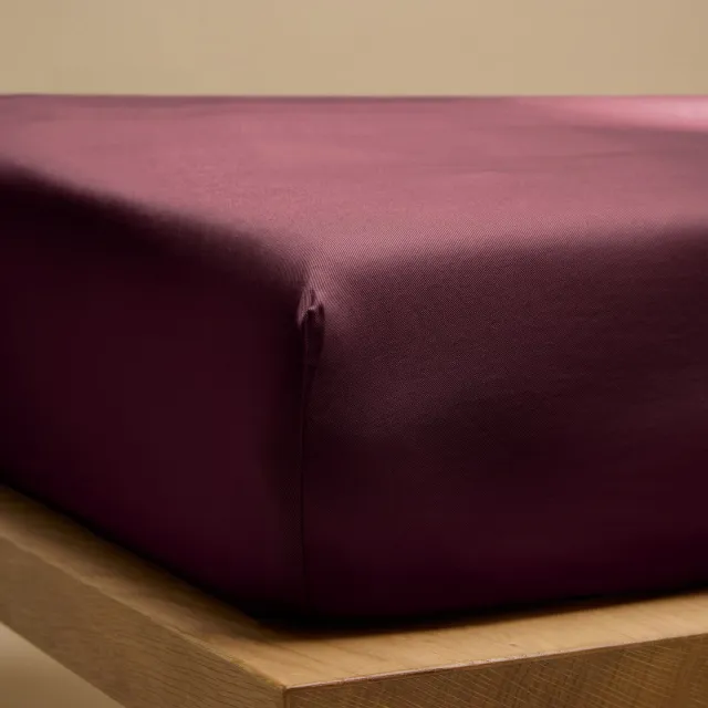 Coco & Cici Eco Bamboe Sateen Hoeslaken Bordeaux - 140x200x30