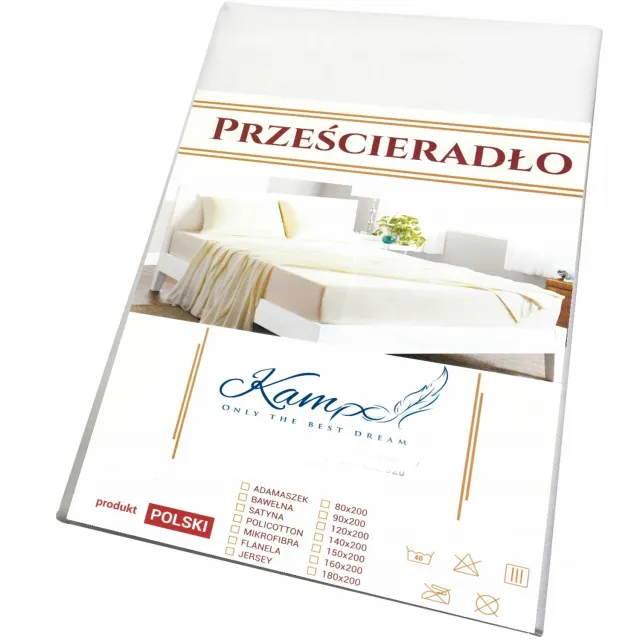 Kam-Pol PREMIUM katoenen hoeslaken 160x200 cm - 100% katoen Wit