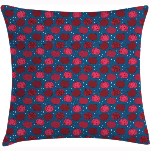 ABAKUHAUS Kussenhoes Fruit – 50x50 cm – Dubbelzijdig bedrukt – Nachtblauw-Framboos