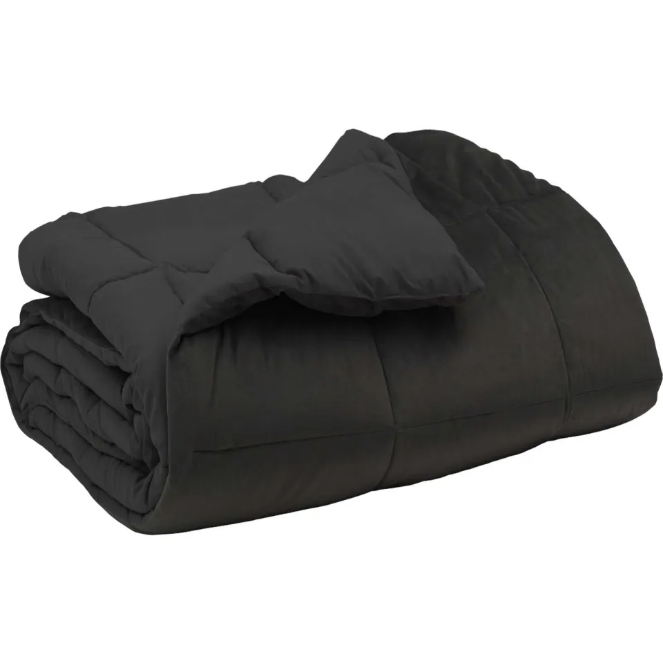 vidaXL Winter Dekbed 240 x 260 cm Winter Microfiber (100% polyester) anthraciet, foto 3
