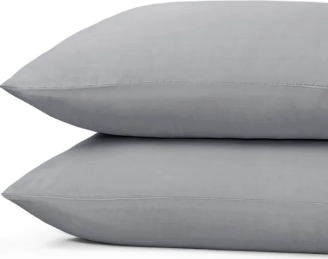 Cozy Covers 100% Katoen - Kussenslopen - Set van 2 - 60x70 cm - Grijs