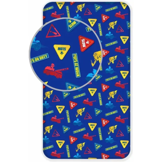 PAW Patrol Hoeslaken Signpost - Eenpersoons - 90 x 200 cm - Katoen Blauw