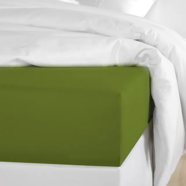 De Witte Lietaer Hoeslaken Olivia Cactus - 160 x 200/220 x h 30 - Groen - Katoen Satijn
