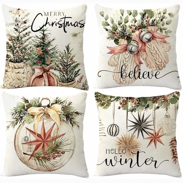 MartiCo Kerst Kussenhoezen Set van 4 - Decoratief - 45x45 cm