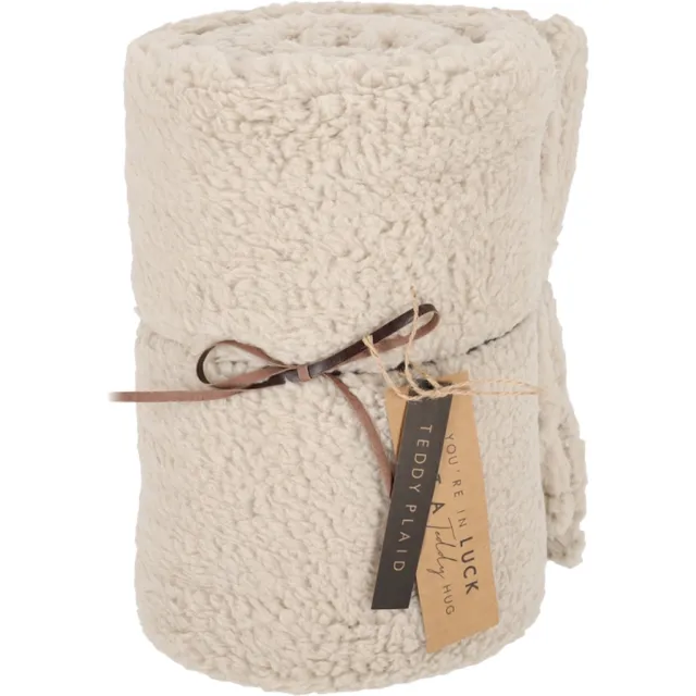 SENZA JENS Living Teddy plaid - Deken - Polyester - 160 x 120 cm - Taupe