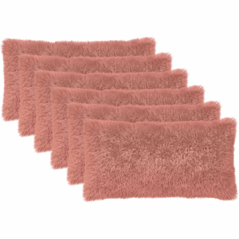 vidaXL Kussensloop 6 st HEERLEN Roze 40 x 70 cm PV Fleece, foto 3