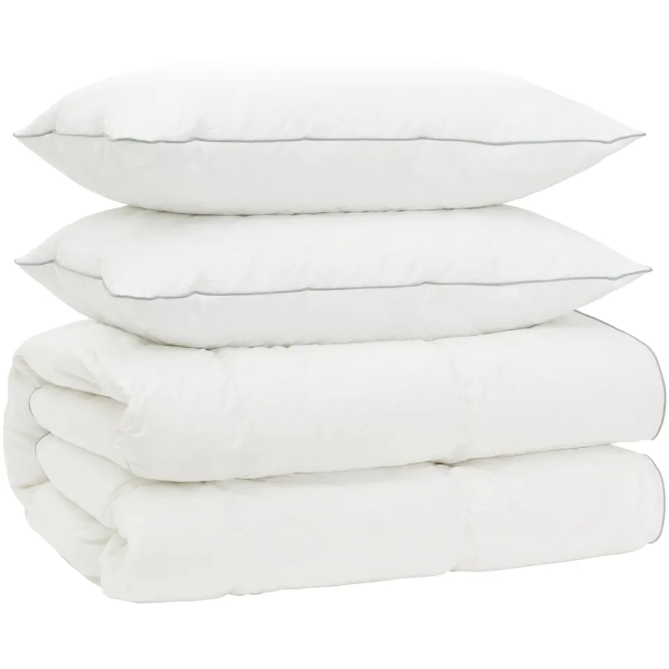 vidaXL 90% ganzen dons dekbedset FULDA 3 st 220 x 240 cm 310 GSM Wit
