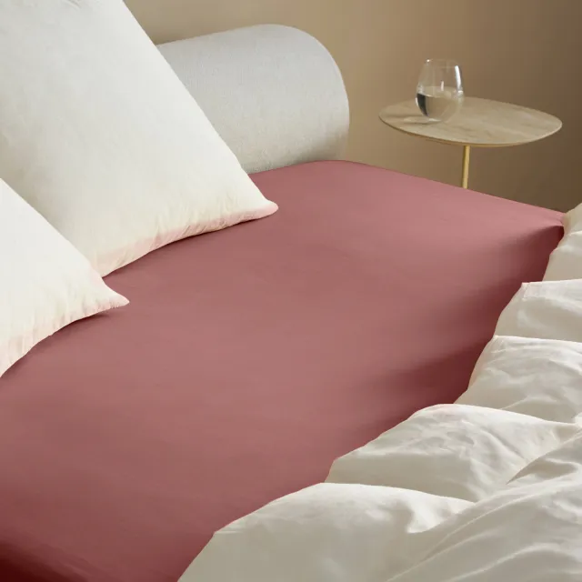 NOUS Living percale hoeslaken donkerbruin, foto 2
