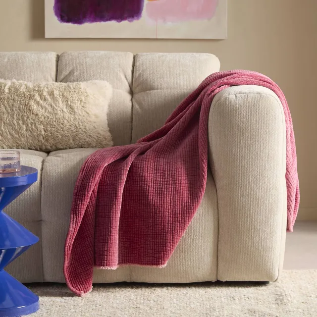 NOUS Living viscose plaid Jidde 120x150 cm roze, foto 2