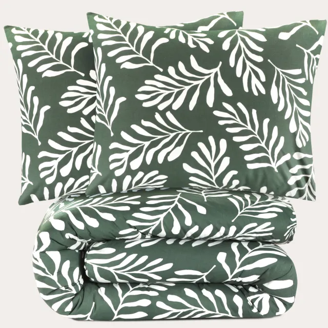 NOUS Living katoenen dekbedovertrek 2-persoons (200x220 cm) Groen